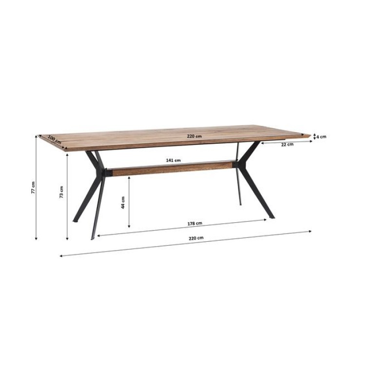 Table Downtown Oak 100x220cm